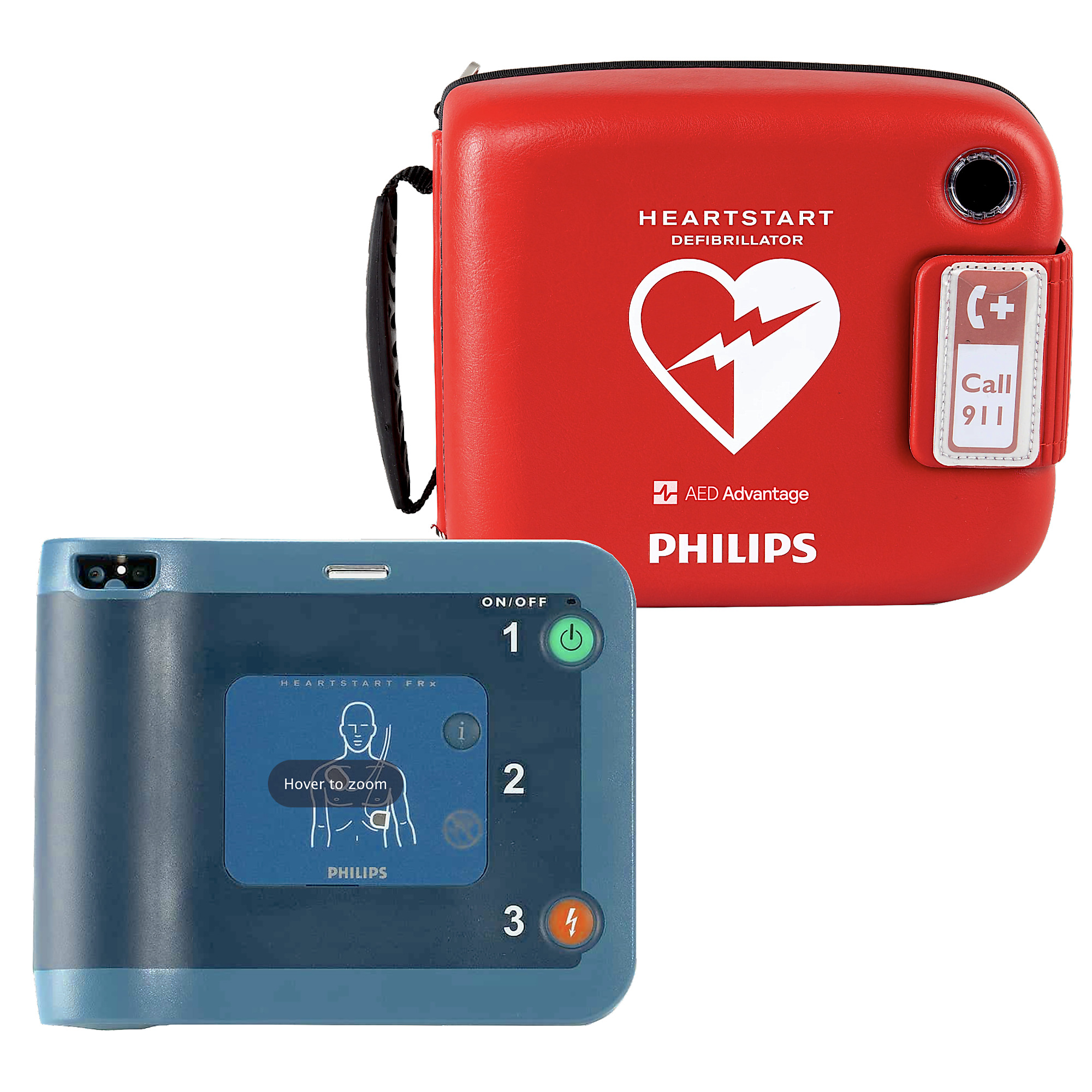 Kemp USA Philips HeartStart FRx AED with Standard Carry Case — Lightweight, Portable, Durable, Model# 10-531-FRX